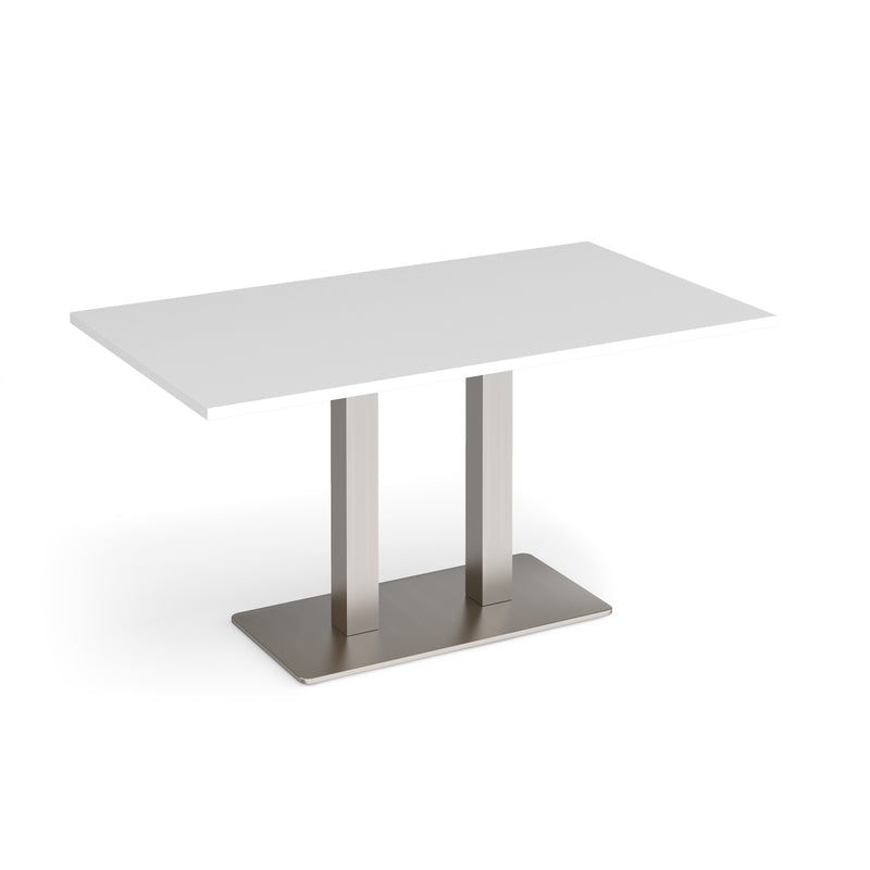 Eros Rectangular Dining Table With Flat Rectangular Base - White - NWOF