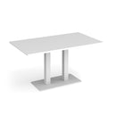 Eros Rectangular Dining Table With Flat Rectangular Base - White - NWOF