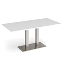 Eros Rectangular Dining Table With Flat Rectangular Base - White - NWOF