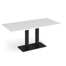 Eros Rectangular Dining Table With Flat Rectangular Base - White - NWOF