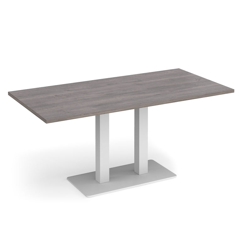 Eros Rectangular Dining Table With Flat Rectangular Base - Grey Oak - NWOF
