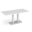 Eros Rectangular Dining Table With Flat Rectangular Base - White - NWOF