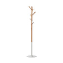 Elara Coat Stand With 8 Coat Hooks - White & Oak