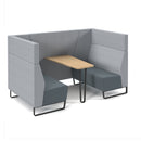 Encore² Open High Back 4 Person Meeting Booth With Table & Sled Frame - NWOF