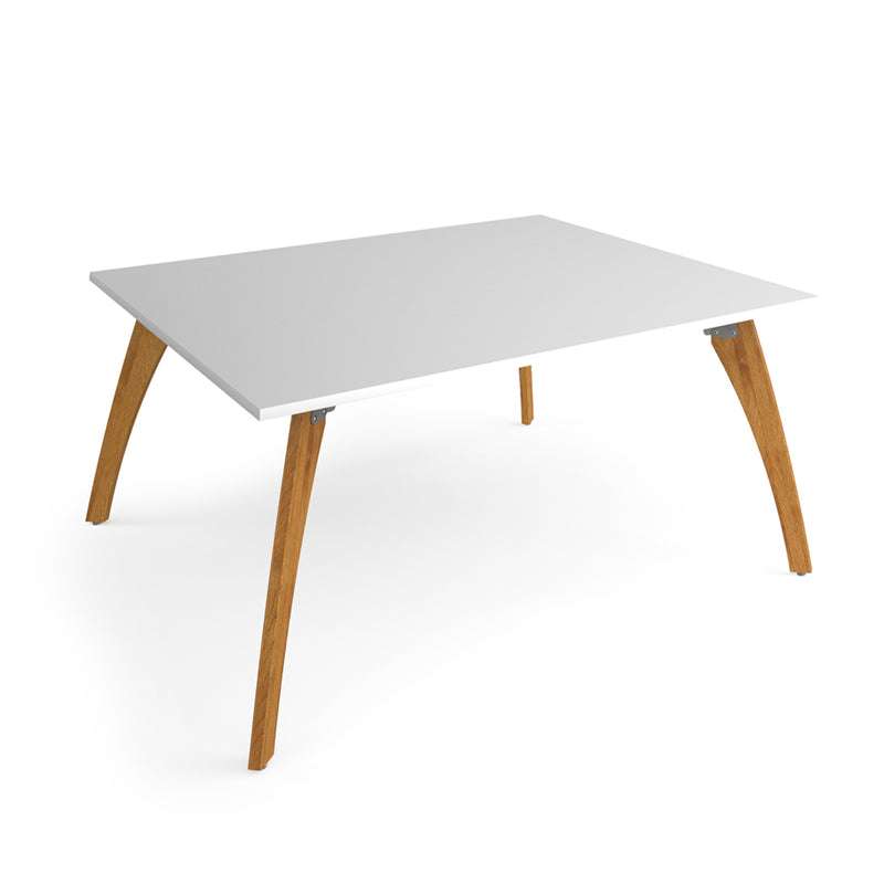 Enable Worktable With Solid Oak Legs - White - NWOF