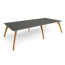 Enable Worktable With Solid Oak Legs - Onyx Grey - NWOF