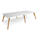 Enable Worktable With Solid Oak Legs - White - NWOF
