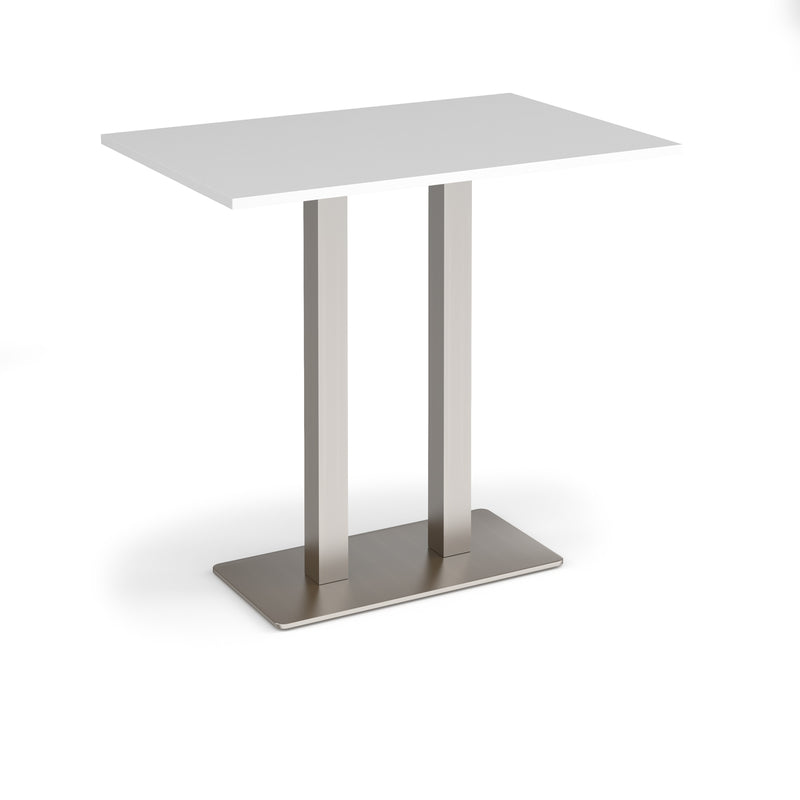 Eros Rectangular Poseur Table With Flat Rectangular Base - White - NWOF