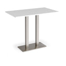 Eros Rectangular Poseur Table With Flat Rectangular Base - White - NWOF