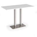 Eros Rectangular Poseur Table With Flat Rectangular Base - White - NWOF