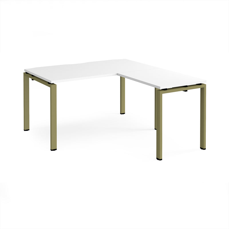 Adapt Desk With 800mm Return - White