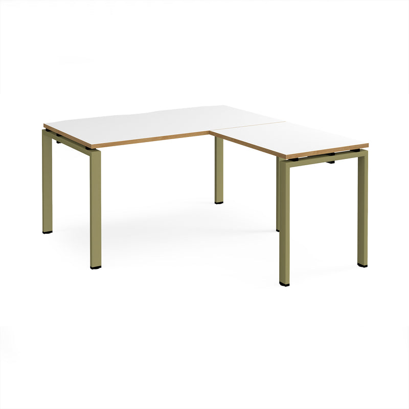 Adapt Desk With 800mm Return - White/Oak