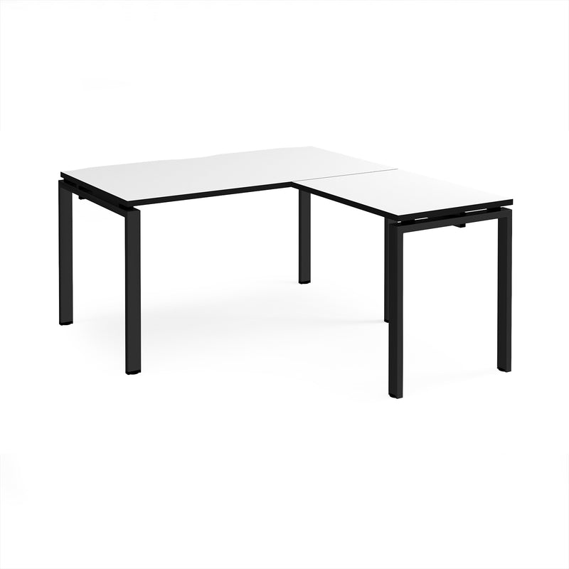 Adapt Desk With 800mm Return - White/Black