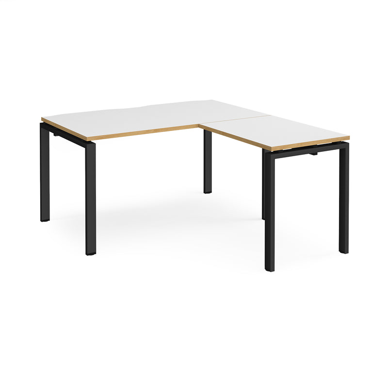 Adapt Desk With 800mm Return - White/Oak - NWOF