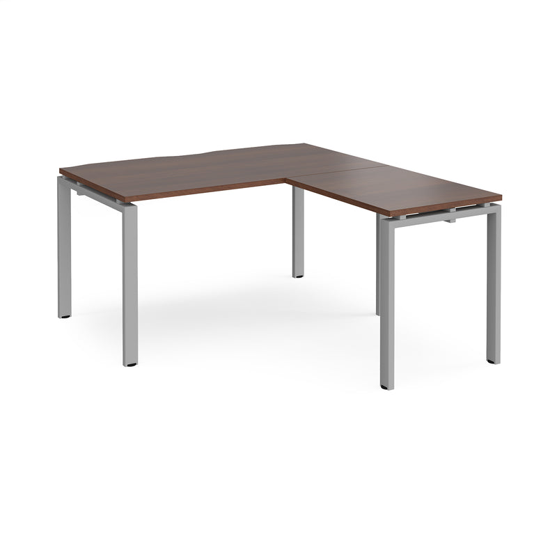 Adapt Desk With 800mm Return - Walnut - NWOF