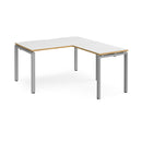 Adapt Desk With 800mm Return - White/Oak - NWOF