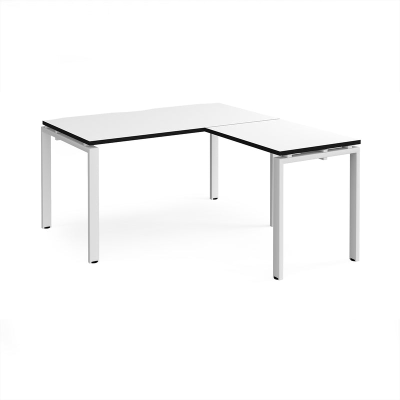 Adapt Desk With 800mm Return - White/Black