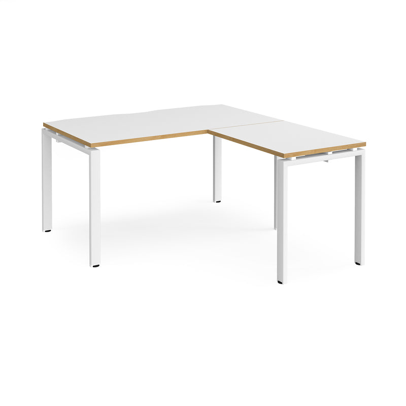 Adapt Desk With 800mm Return - White/Oak - NWOF