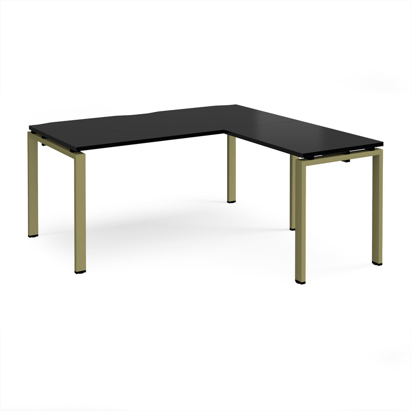 Adapt Desk With 800mm Return - Black