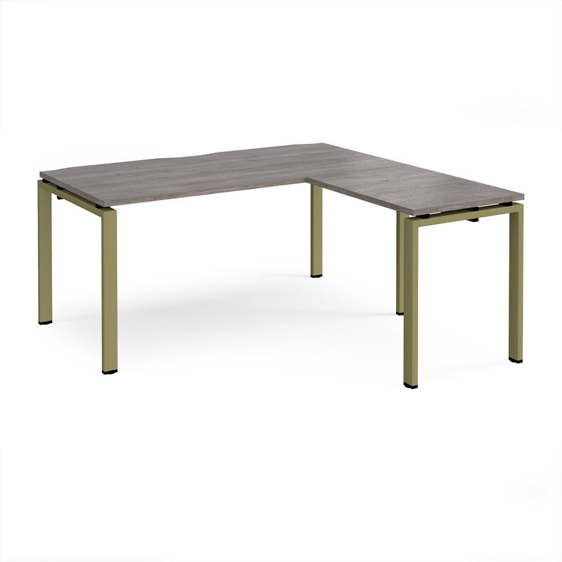 Adapt Desk With 800mm Return - Grey Oak