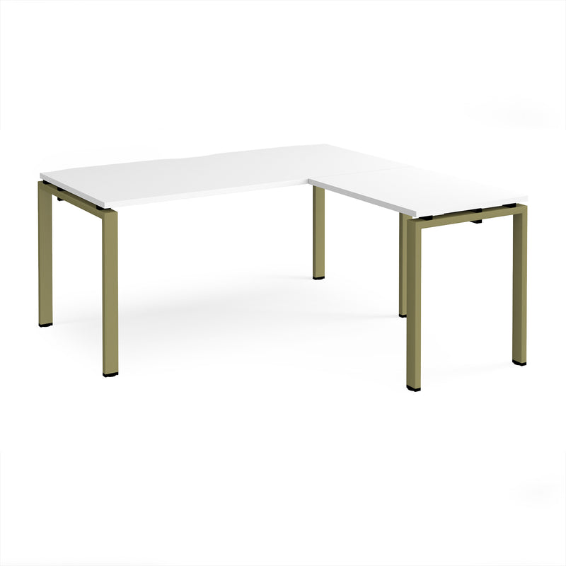 Adapt Desk With 800mm Return - White