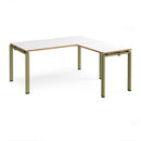 Adapt Desk With 800mm Return - White/Oak