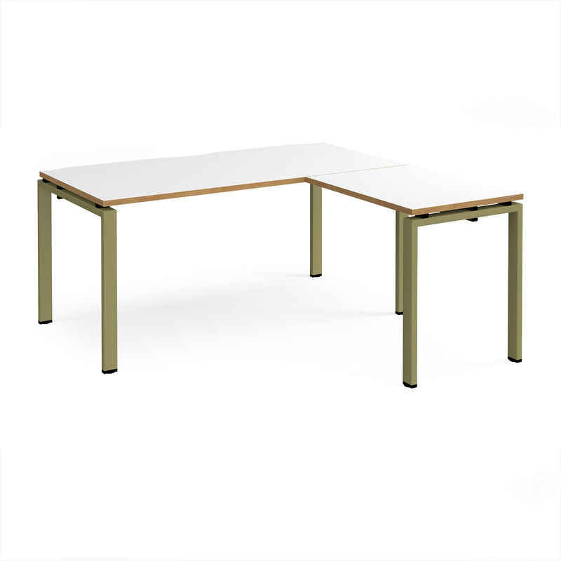Adapt Desk With 800mm Return - White/Oak