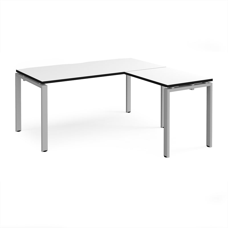 Adapt Desk With 800mm Return - White/Black