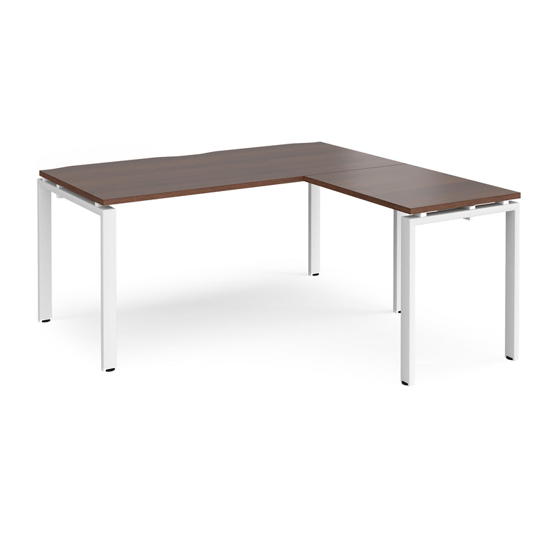 Adapt Desk With 800mm Return - Walnut - NWOF