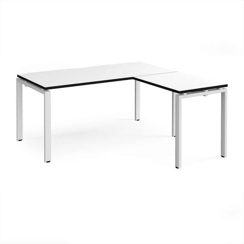 Adapt Desk With 800mm Return - White/Black