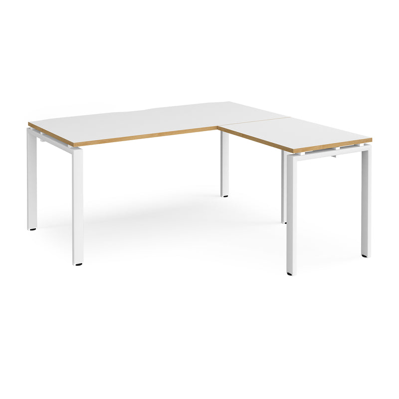 Adapt Desk With 800mm Return - White/Oak - NWOF