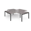 Adapt Back to Back 4 Desk Cluster With Returns - Grey Oak - NWOF