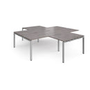 Adapt Back to Back 4 Desk Cluster With Returns - Grey Oak - NWOF