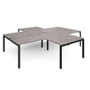 Adapt Back to Back 4 Desk Cluster With Returns - Grey Oak - NWOF