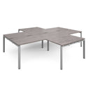 Adapt Back to Back 4 Desk Cluster With Returns - Grey Oak - NWOF