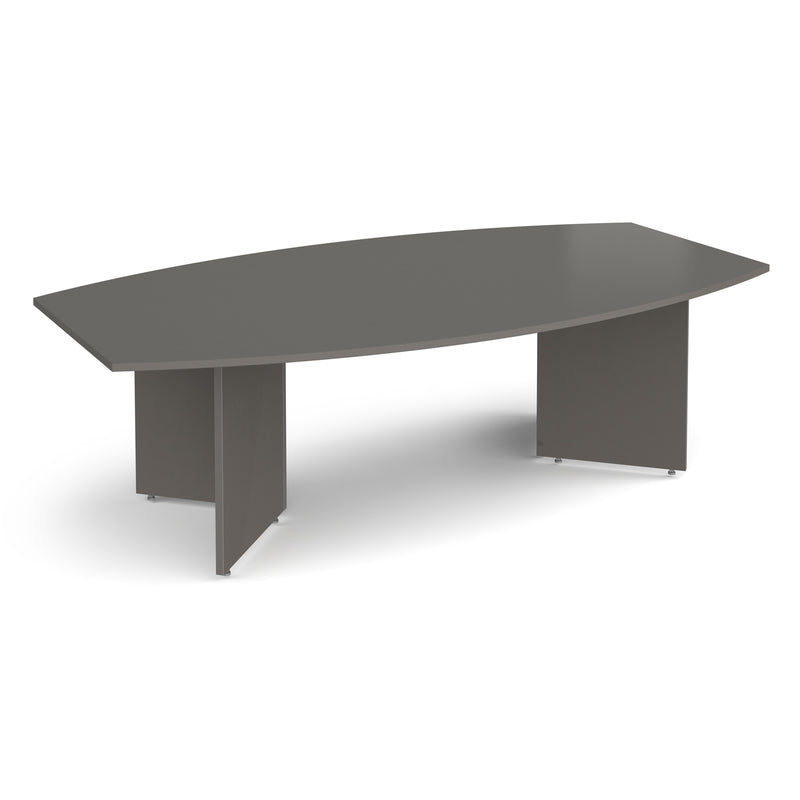 Arrow Head Leg Radial Boardroom Table 2400mm - Onyx Grey