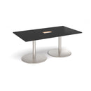 Eternal Rectangular Boardroom Table With Central Cut-Out - Black - NWOF