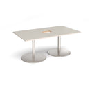 Eternal Rectangular Boardroom Table With Central Cut-Out - Light Grey - NWOF