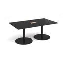 Eternal Rectangular Boardroom Table With Central Cut-Out - Black - NWOF