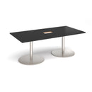 Eternal Rectangular Boardroom Table With Central Cut-Out - Black - NWOF