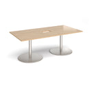 Eternal Rectangular Boardroom Table With Central Cut-Out - Kendal Oak - NWOF