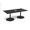 Eternal Rectangular Boardroom Table With Central Cut-Out - Black - NWOF