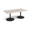 Eternal Rectangular Boardroom Table With Central Cut-Out - Light Grey - NWOF