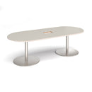 Eternal Radial End Boardroom Table With Central Cut-Out 2400mm x 1000mm - Light Grey - NWOF