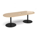 Eternal Radial End Boardroom Table With Central Cut-Out 2400mm x 1000mm - Kendal Oak - NWOF