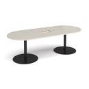 Eternal Radial End Boardroom Table With Central Cut-Out 2400mm x 1000mm - Light Grey - NWOF