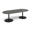 Eternal Radial End Boardroom Table 2400mm x 1000mm - Onyx Grey - NWOF