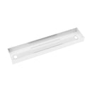 Dams Elev8 lower cable channel with cover for back-to-back desks, white plastic cable management solution on a desk surface