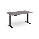 Dams Elev8 Contract Sit-Stand Desk 1400mm with adjustable height and sleek black surface, designed for ergonomic workspace setup.