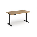 Dams Elev8 Contract Sit-Stand Desk in oak finish with 1400mm width, adjustable height for ergonomic workspace.
